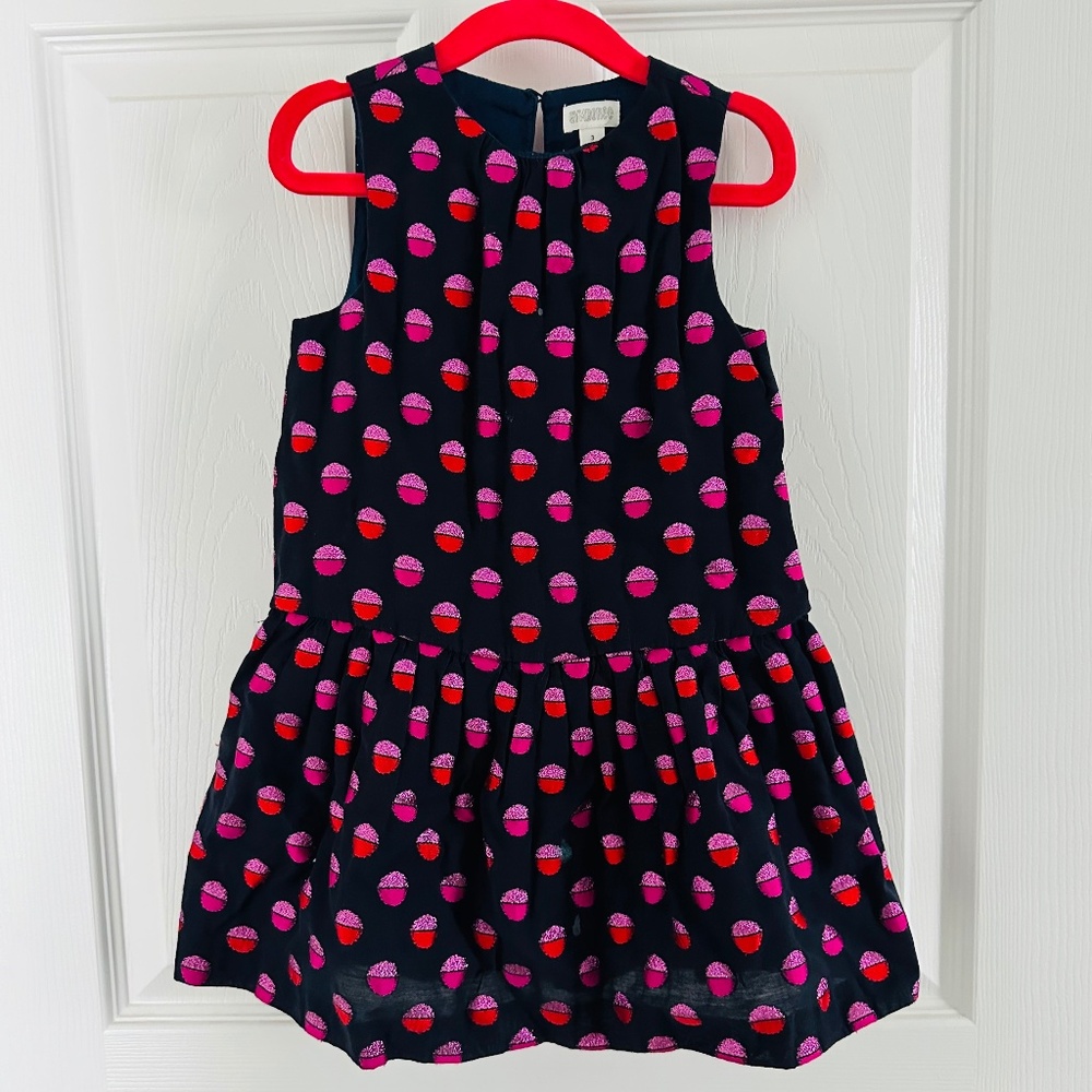 Size 3T dress| Gymboree | black with pink and red polka